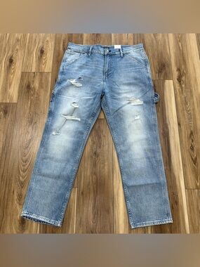 New Lucky Brand 223 Straight Fit Carpenter Denim Jeans, 36x30